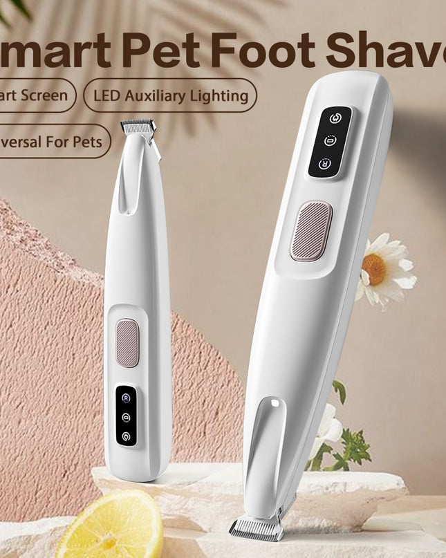 Rechargeable Pet Paw Trimmer – Quiet Electric Hair Clippers for Dogs & Cats, Waterproof Grooming Tool with LED for Precision Trimming