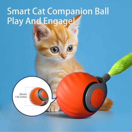 2025 Smart Interactive Cat Ball – Type-C Rechargeable Rolling Toy for Cats & Kittens – Automatic Ball for Cats, Dogs, and Small Pets