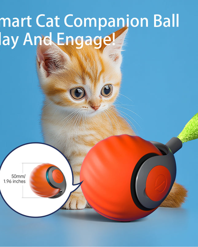 2025 Smart Interactive Cat Ball – Type-C Rechargeable Rolling Toy for Cats & Kittens – Automatic Ball for Cats, Dogs, and Small Pets