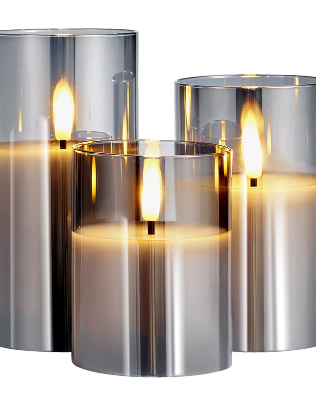 Flameless LED Candles 3 Pack Battery Operated Candles With Remote Control, Realistic Flickering Candles For Safe Ambiance
