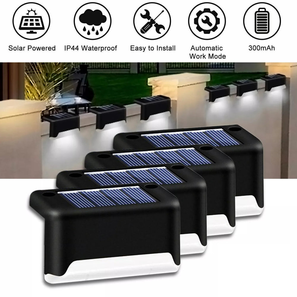 4 Solar Bright Led Deck Lights outdoor LED garden lights with solar panels and waterproof design