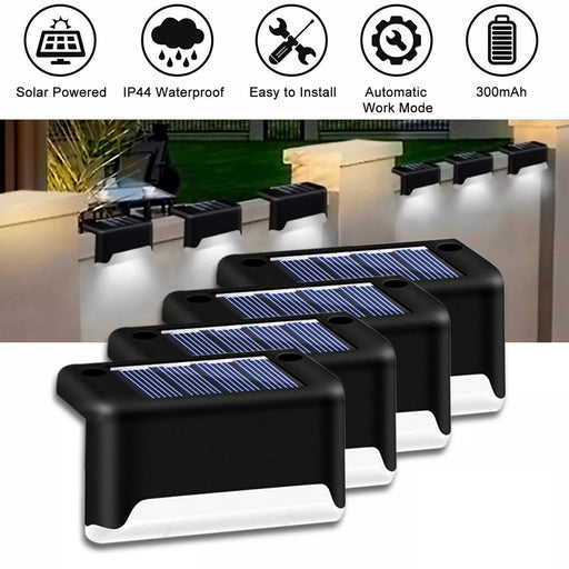 4 Solar Bright Led Deck Lights outdoor LED garden lights with solar panels and waterproof design