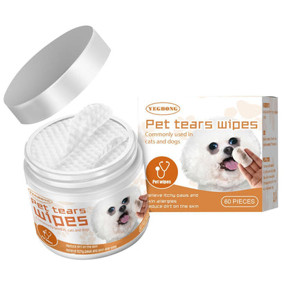 Hypoallergenic Pet Wipes for Dogs & Cats – Tear Stain Remover Eye Cleaning Wipes, Dog-Friendly Grooming Pads for Eyes, Paws & Face