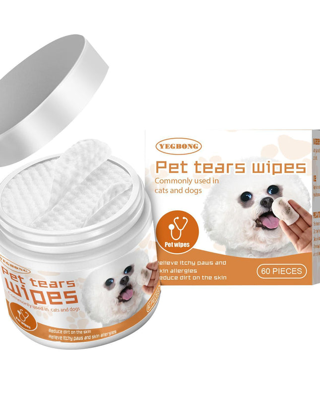 Hypoallergenic Pet Wipes for Dogs & Cats – Tear Stain Remover Eye Cleaning Wipes, Dog-Friendly Grooming Pads for Eyes, Paws & Face