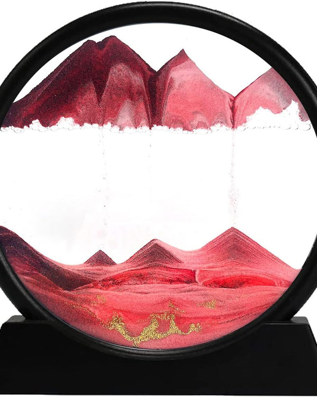 3D Dynamic Sand Art Liquid Motion, Moving Sand Art Picture Round Glass 3D Deep Sea Sandscape In Motion Display Flowing Sand Painting Relaxing Desk Toys