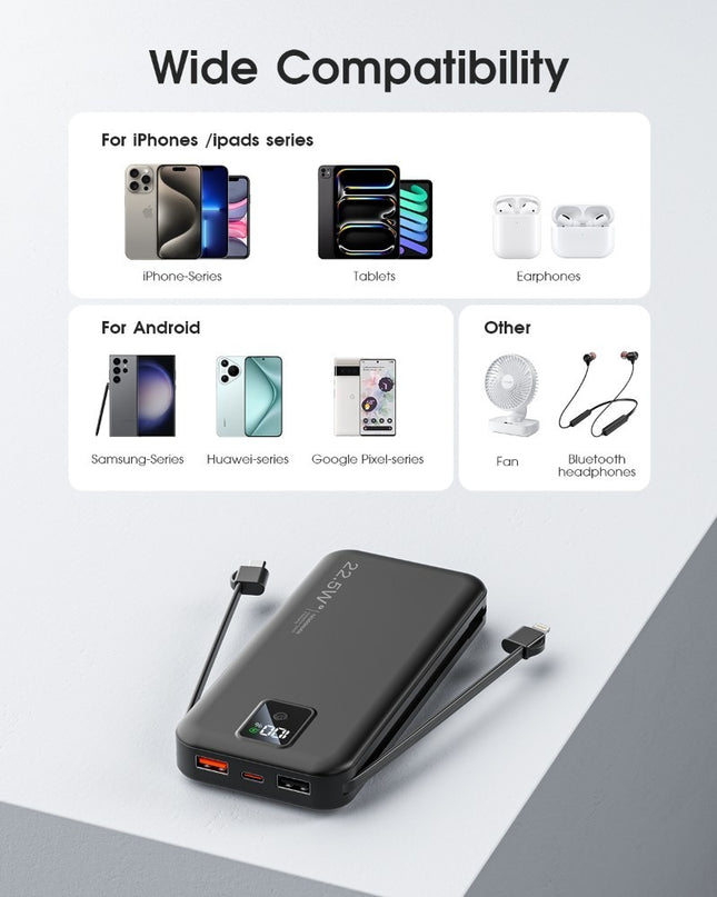 AC-02F High-Capacity Power Bank – Portable Phone Charger & Compact Power Station