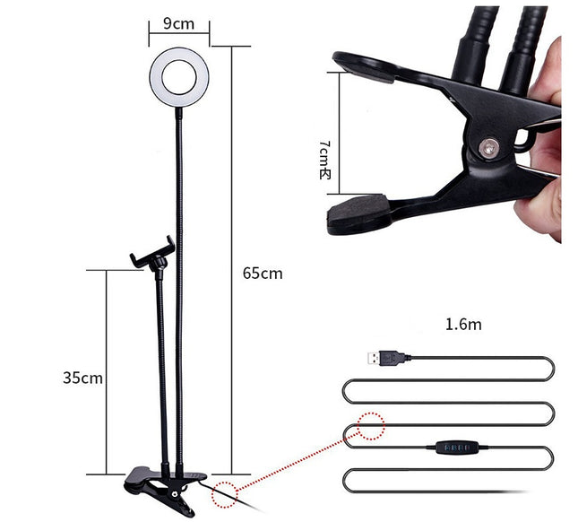 Selfie Ring Light with Stand and Phone Holder – Adjustable LED Lighting for Makeup, Live Streaming, and Photography