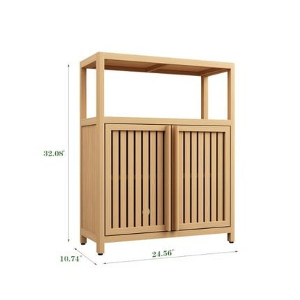 Large Capacity Bamboo Storage Cabinet