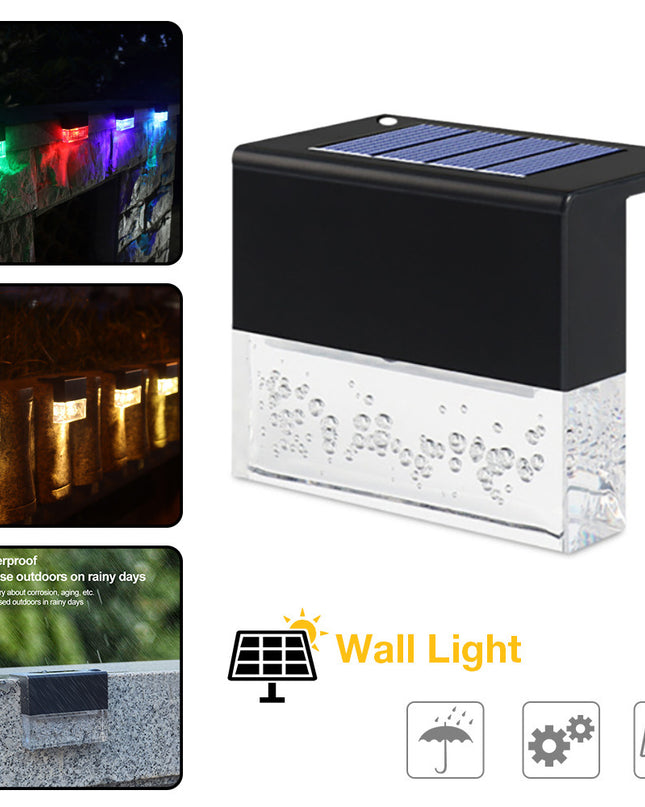 Waterproof New RGB LED Solar Light Step Fence Light