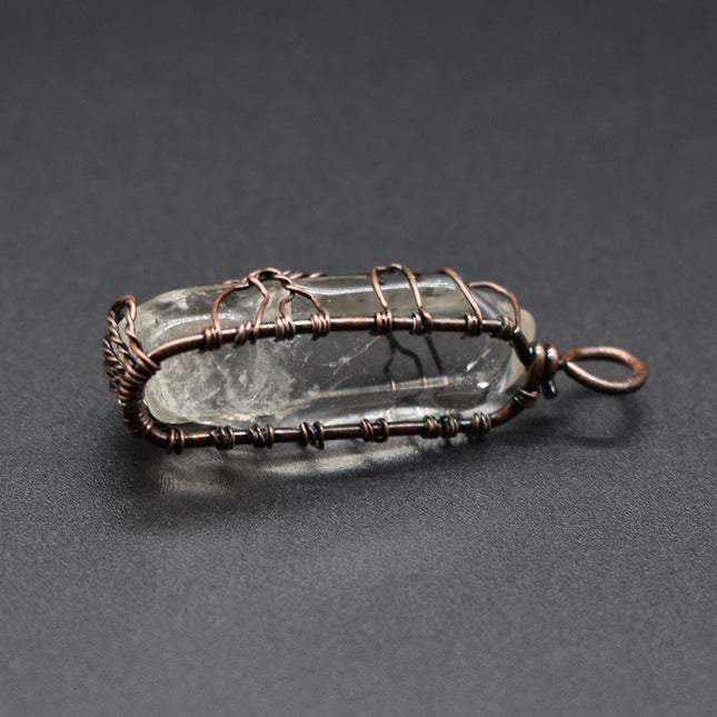 Natural Crystal Pendant Necklace – Gemstone Jewelry with Stone Column Design for Women & Men