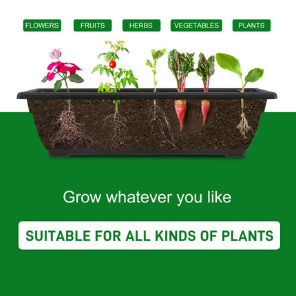 65x60x130cm 5 Layers With Wheels Black PE Planter Pot