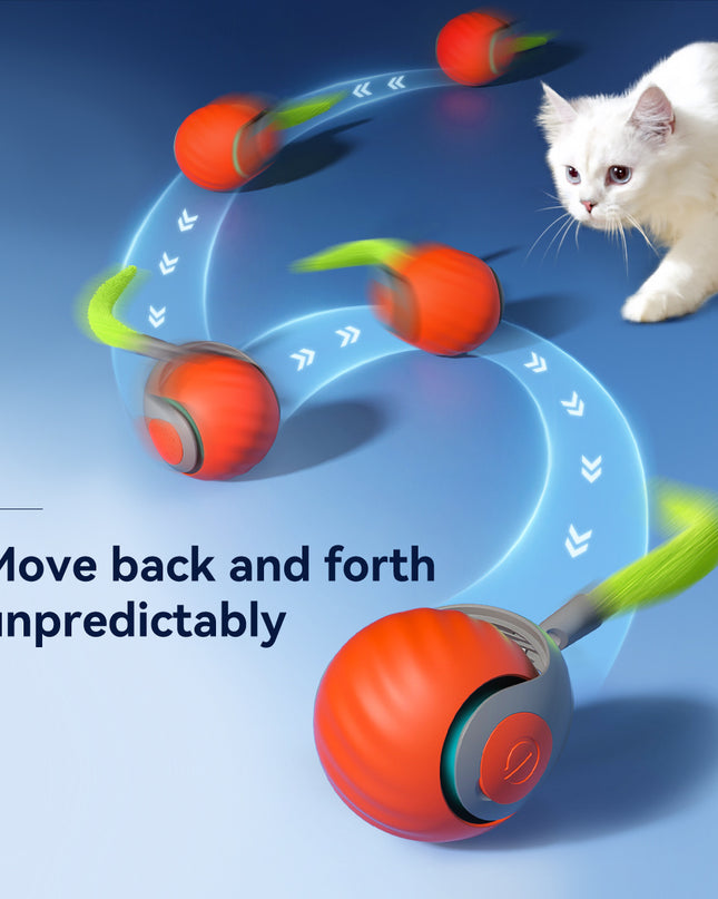 2025 Smart Interactive Cat Ball – Type-C Rechargeable Rolling Toy for Cats & Kittens – Automatic Ball for Cats, Dogs, and Small Pets