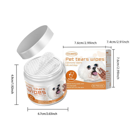 Hypoallergenic Pet Wipes for Dogs & Cats – Tear Stain Remover Eye Cleaning Wipes, Dog-Friendly Grooming Pads for Eyes, Paws & Face
