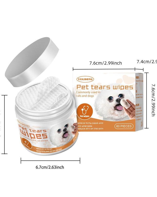 Hypoallergenic Pet Wipes for Dogs & Cats – Tear Stain Remover Eye Cleaning Wipes, Dog-Friendly Grooming Pads for Eyes, Paws & Face