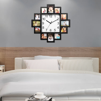 12-Picture Frame Wall Clock – Decorative Picture of a Clock Collage | Photo Frame Clock with Quartz Movement