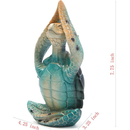 Sea Turtle Statue – Meditating Yoga Decor for Beach & Zen Home Office