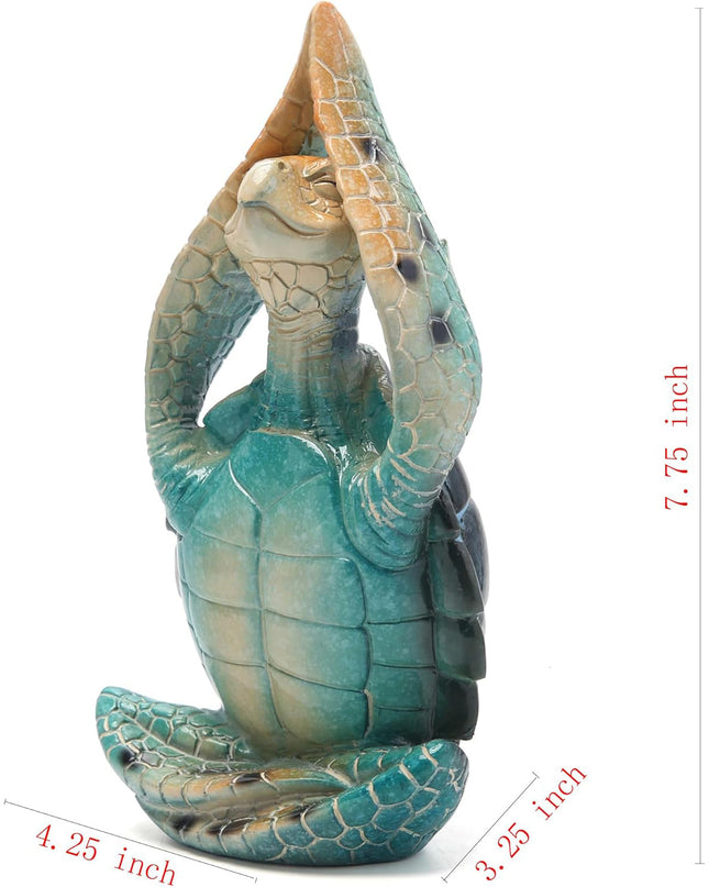 Sea Turtle Statue – Meditating Yoga Decor for Beach & Zen Home Office