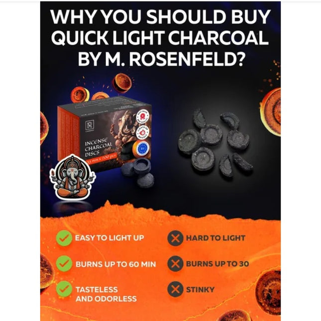 200 Pcs Charcoal Tablets For Incense Quick Light Charcoal Tablets 20 Roll