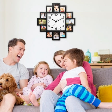 12-Picture Frame Wall Clock – Decorative Picture of a Clock Collage | Photo Frame Clock with Quartz Movement