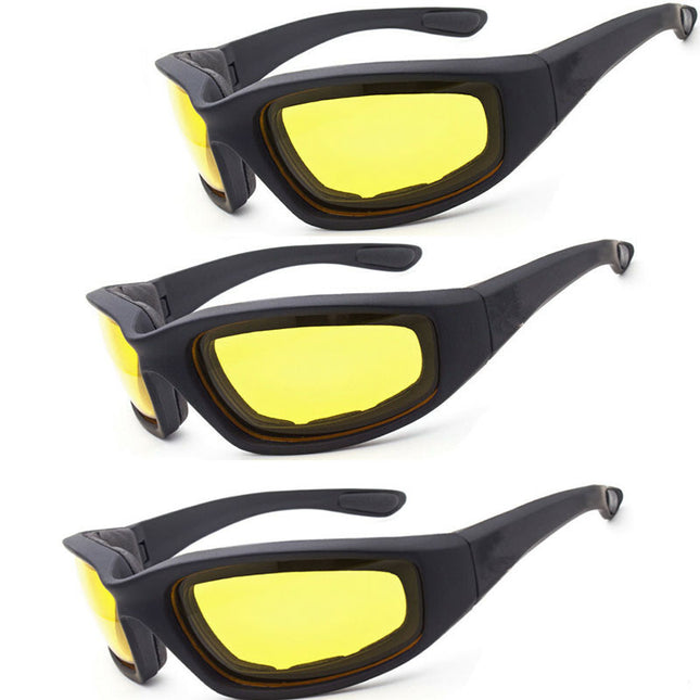 Cycling Sunglasses UV400 Wrap Around Sports Eyewear | Wind Resistant Shades for Cycling, Fishing & Driving – 3 Pack
