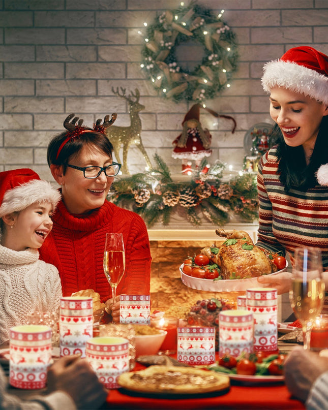 3Pack Christmas Flameless LED Candles Deer Flickering Candle Lights Pillar Candles With 3 Lighting Modes Timer Remote Control