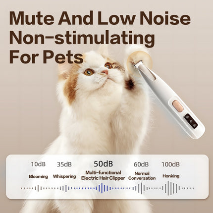 Rechargeable Pet Paw Trimmer – Quiet Electric Hair Clippers for Dogs & Cats, Waterproof Grooming Tool with LED for Precision Trimming